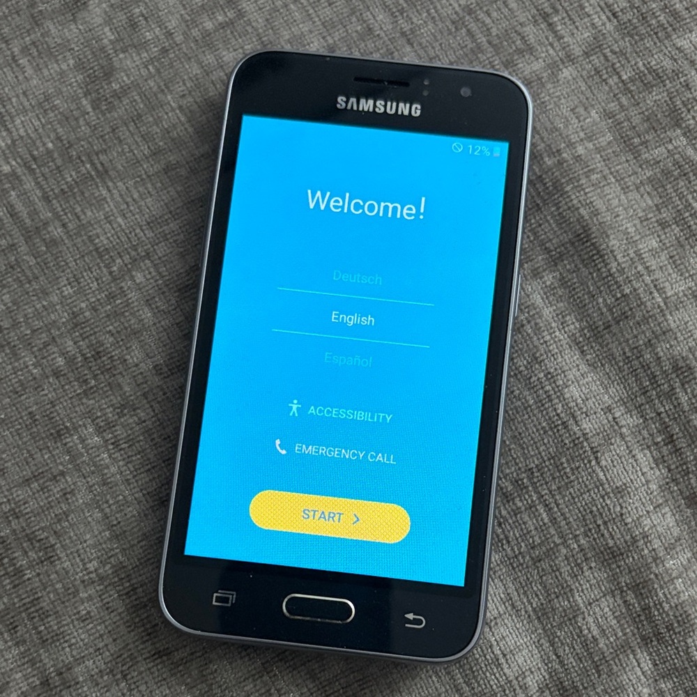 Samsung Smartphone with Black and Blue Display